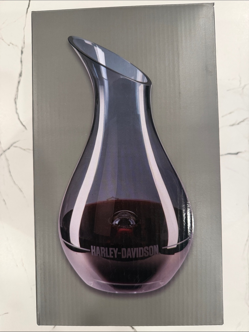 Harley-Davidson Smoke Grey Glass Wine Decanter